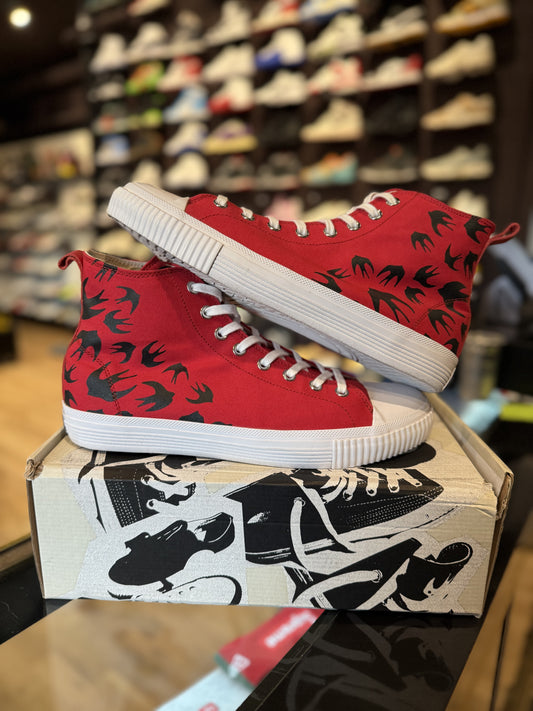 Alexander McQueen Swallow Vulc High Sneakers Red Clean OG Size 45/12