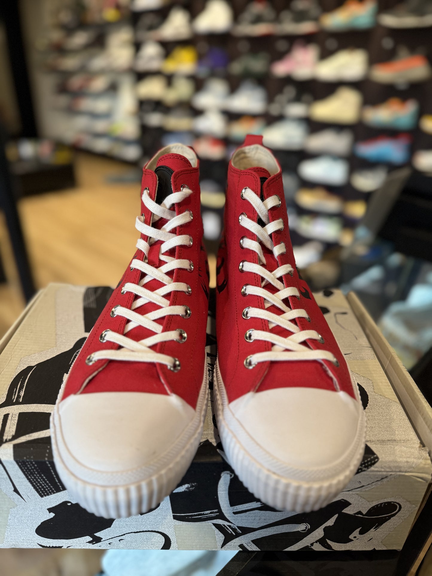 Alexander McQueen Swallow Vulc High Sneakers Red Clean OG Size 45/12