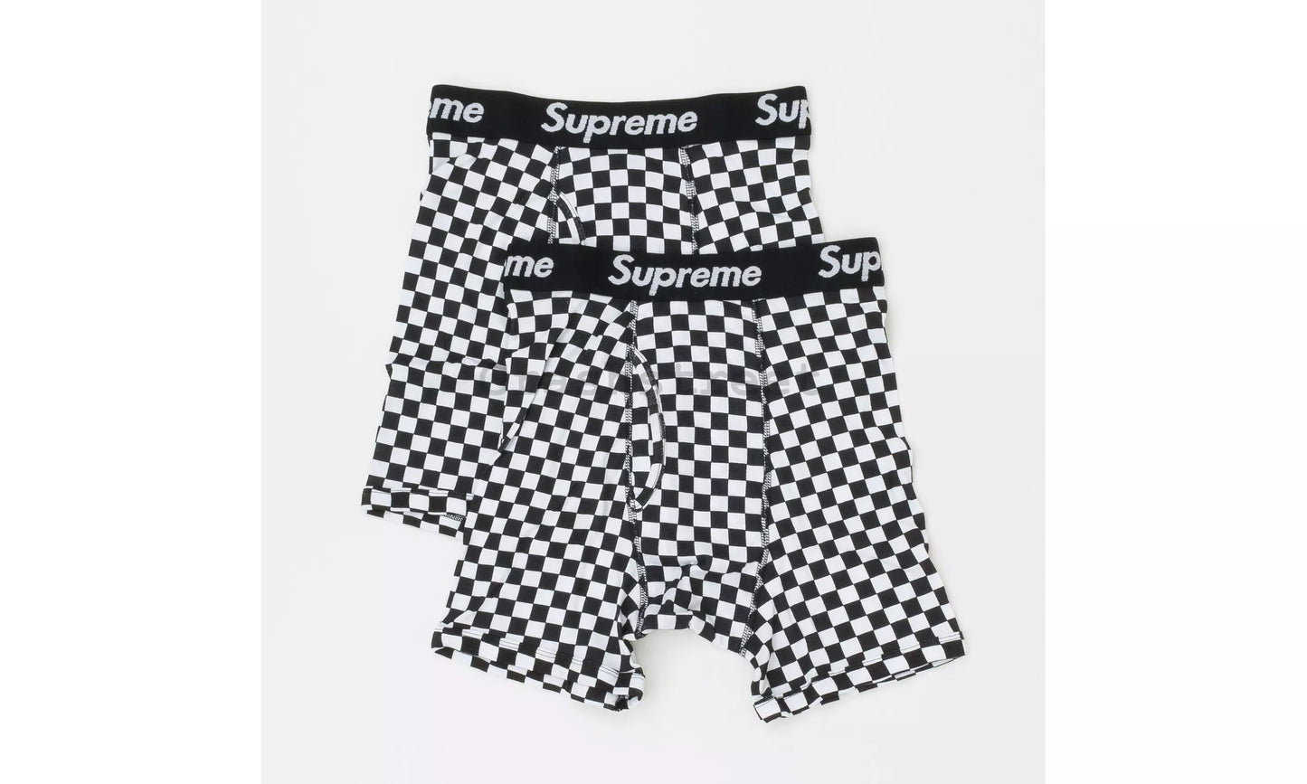 Supreme Hanes Boxer Briefs Checkered