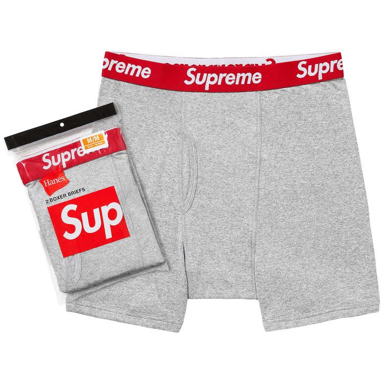 Supreme Hanes Boxer Briefs Gray