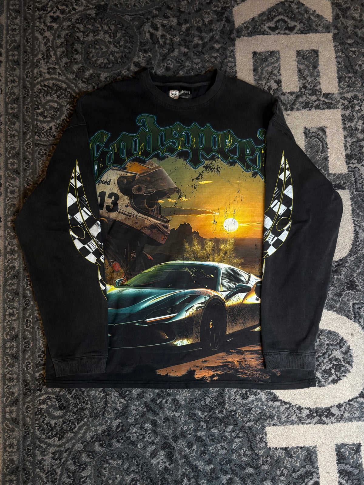 Godspeed Sunset Drift Print Long Sleeve Size XL